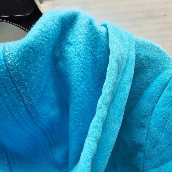 Adidas Bright Blue & Yellow 3 Stripe Sweatshirt Hoodie Y2K Bold Full Zipper Logo - Picture 7 of 11